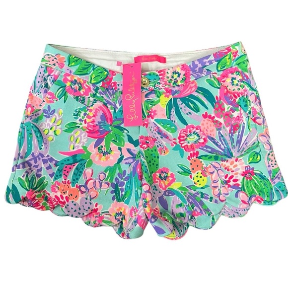 Lilly Pulitzer Buttercup Stretch Knit Shorts Me and My Zesty Scallop Size 2 NWT - Picture 1 of 8